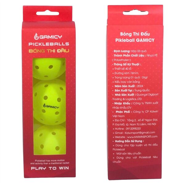 Bóng thi đấu Pickleball Gamicy G-Pro40L (Hộp 3 Quả)